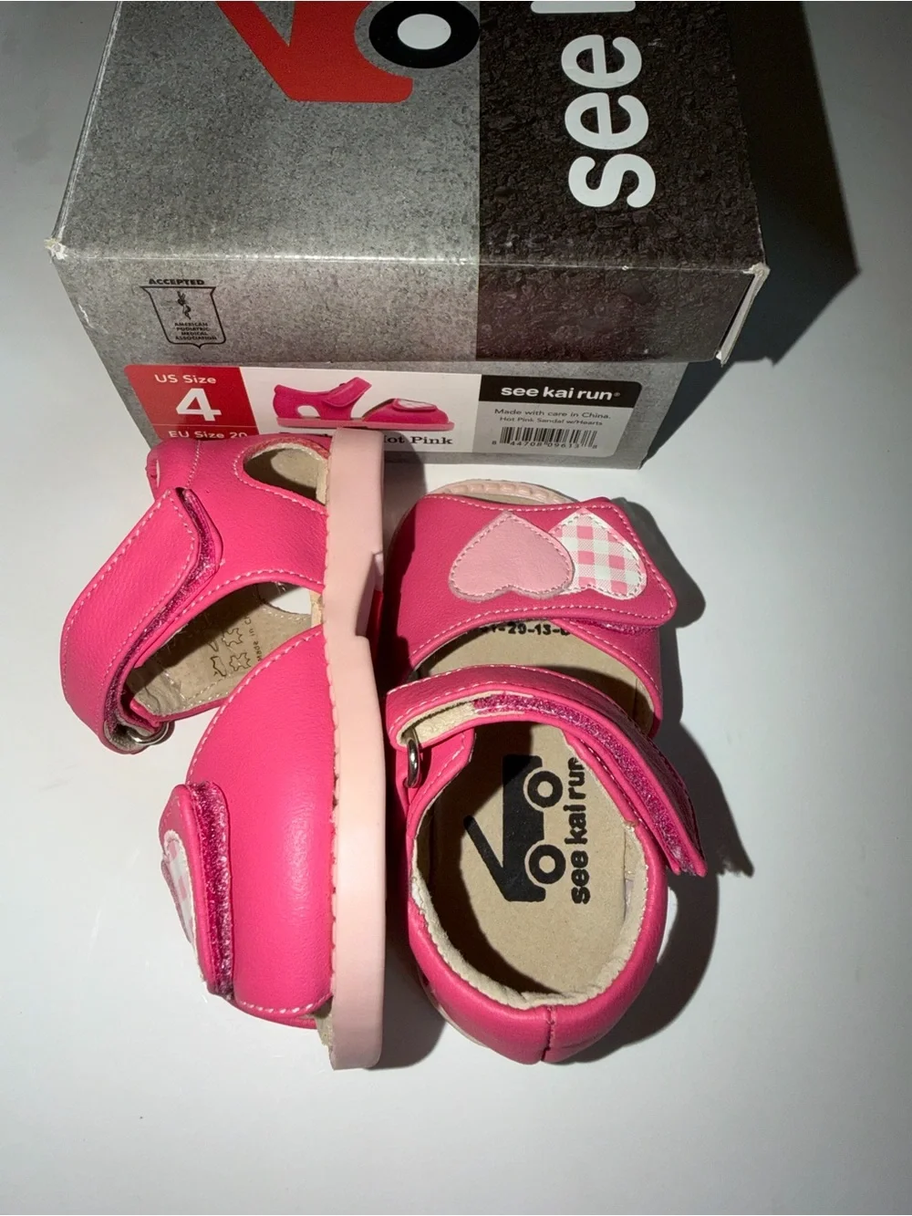 See Kai Run Pink Girls' Heart-Accent Sandals